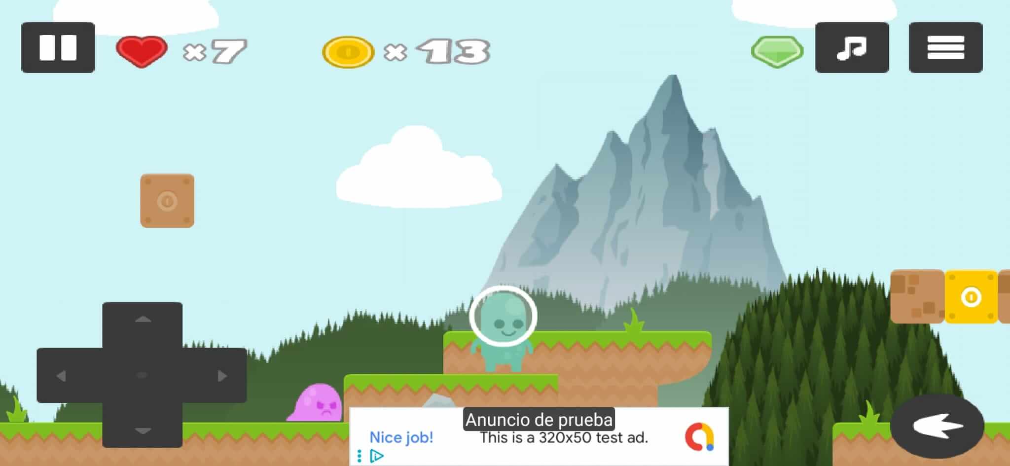 Escena del personaje Niveles principales