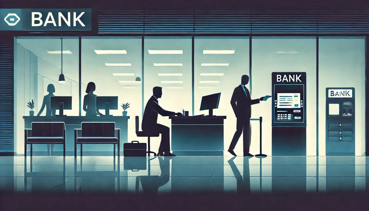 banca-bonifico-contanti- Dos empleados de una empresa de software probando las aplicaciones móviles