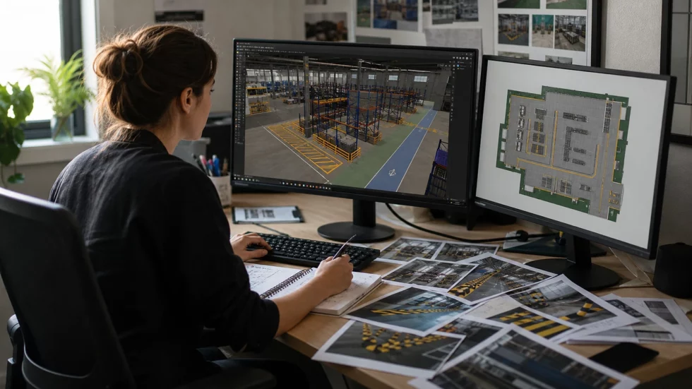Diseño de una planta industrial virtual en dos monitores