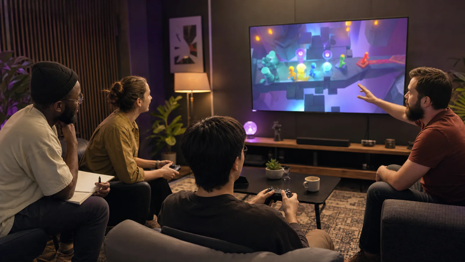 Playtesting y mejora de la experiencia Sesión de pruebas de un videojuego cooperativo con varias personas