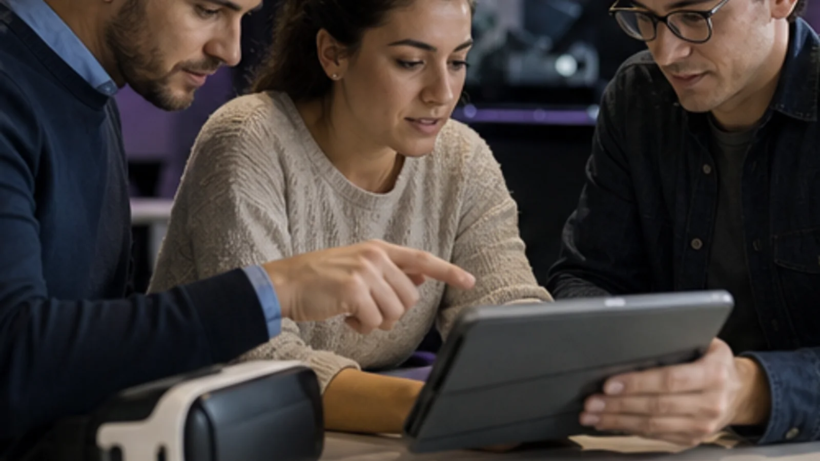 Gamificación para empresas Equipo probando una experiencia de gamificación para una empresa