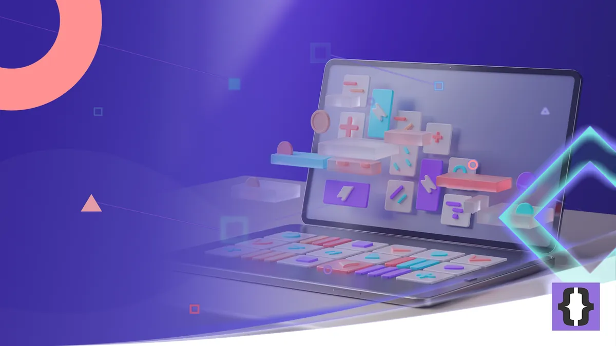Portada del artículo «Cómo diseñar un editor de niveles en Unity» de OverFuture, sobre una imagen de piezas de nivel de un juego de plataformas flotando sobre una tableta