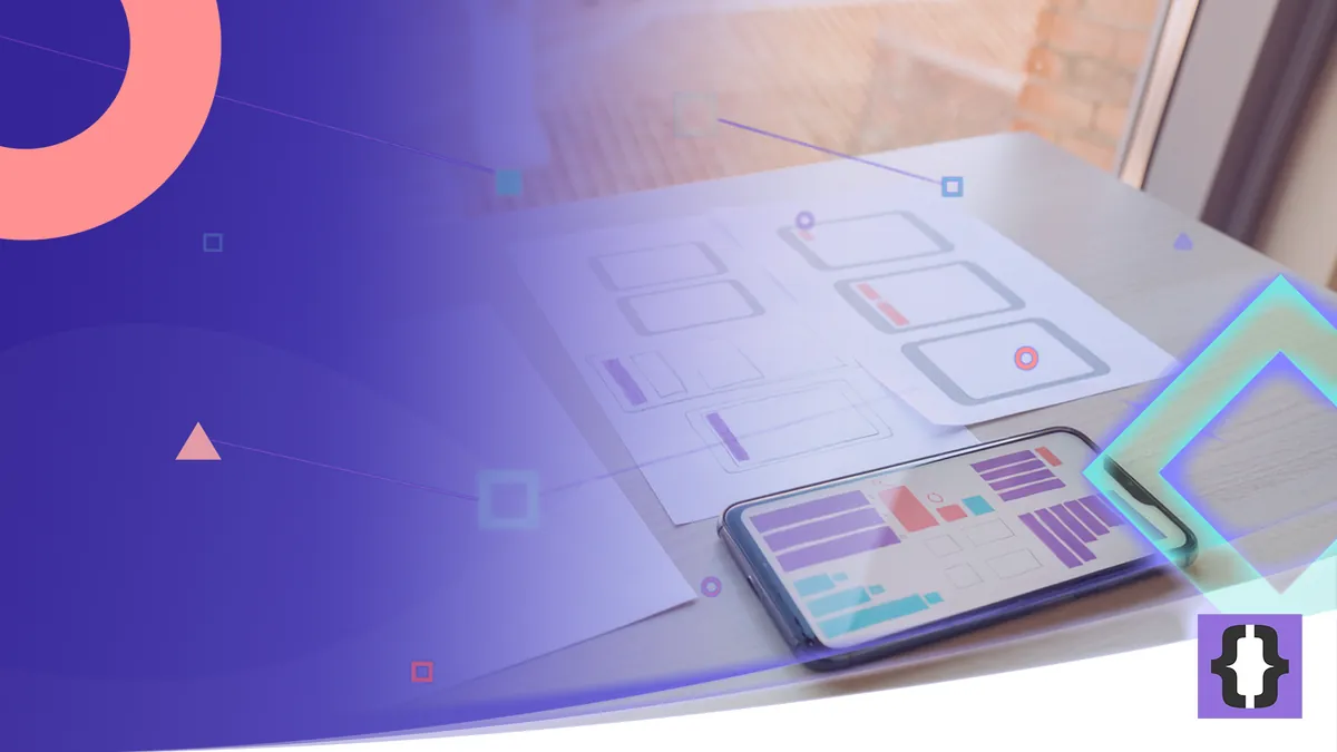 Portada del artículo «Cómo encargar una app: de la idea al producto» de OverFuture, sobre una imagen de una app que pasa del boceto al móvil junto a una ventana con tejados de ladrillo