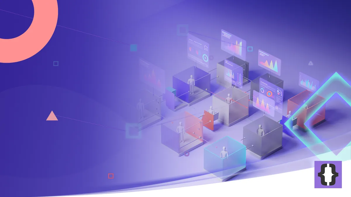 Portada del artículo «Cómo diseñar analítica psicosocial avanzada» de OverFuture, sobre una imagen de un organigrama isométrico con capas de datos por departamento