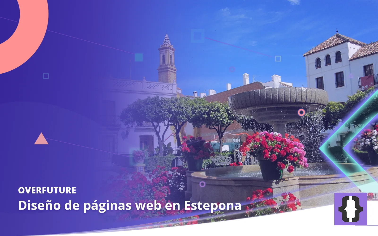 Diseño de páginas web en Estepona. Portada de OverFuture con una foto de Estepona