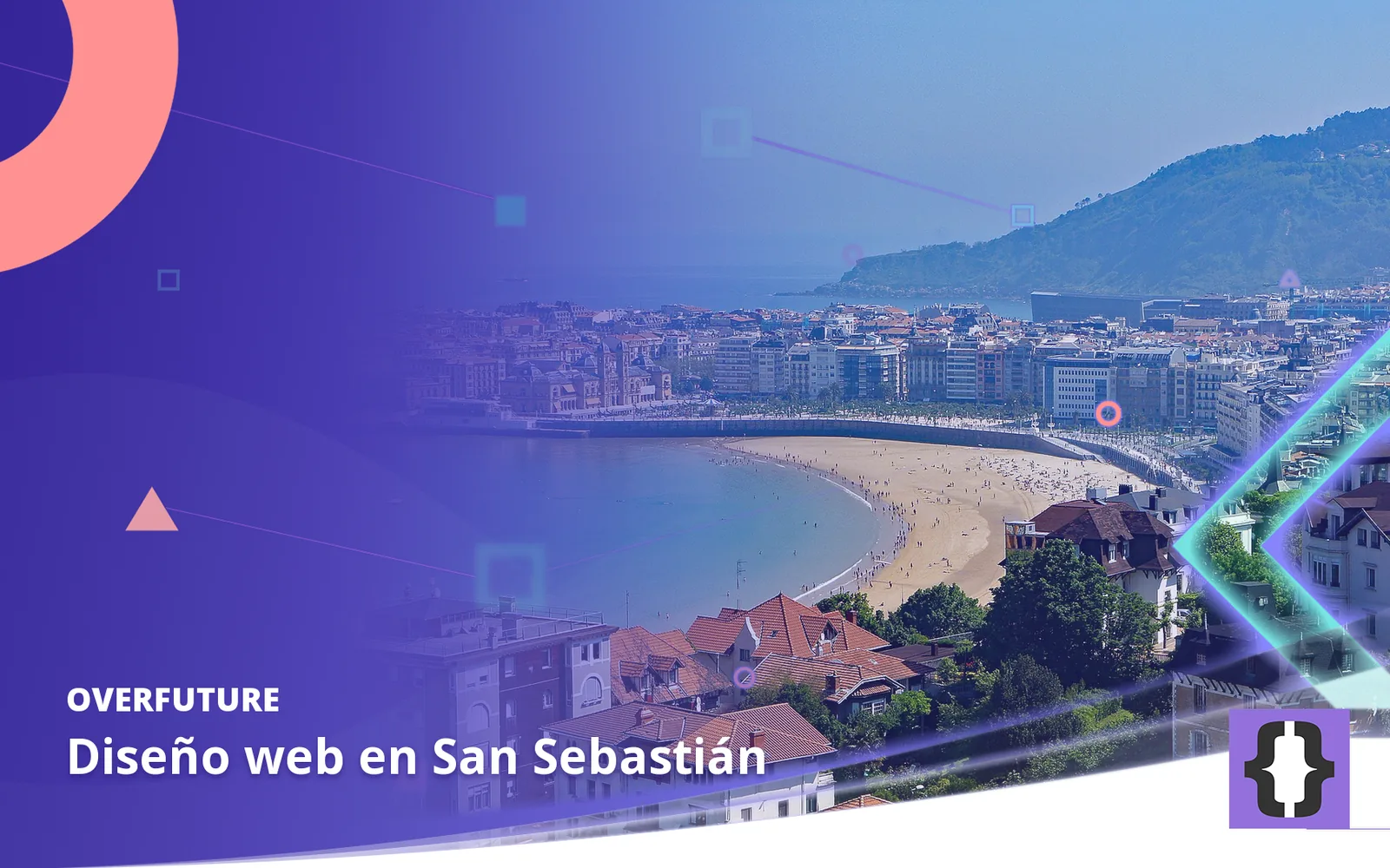 Diseño web en San Sebastián. Portada de OverFuture con una foto de San Sebastián