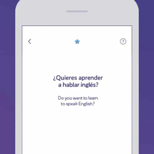 Pantalla de inicio de Dixit que pregunta si quieres aprender a hablar inglés
